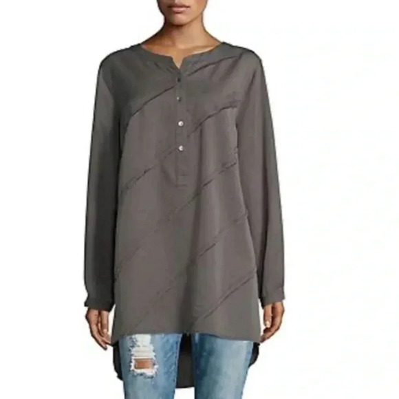Nic+Zoe Tranquil Tunic Top, Warm Grey (Med) - Picture 1 of 12